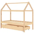 Produktbild: Kinderbett Mit Schublade Massivholz Kiefer 80x160 Cm