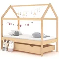 Produktbild: Kinderbett mit Schublade Massivholz Kiefer 80x160 cm