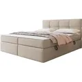 Produktbild: MIRJAN24 Boxspringbett Figaro, Ehebett mit zwei Bettkästen, Doppelbett mit Topper, Härtegrad H3 (Farbe: Curio 11, Größe: 180x200 cm) - Beige