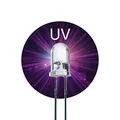 Produktbild: Lumetheus LED 5mm Farbe UV ultraviolett 20 Stück Schwarzlicht Leuchtdioden ca. 3V Diode 2 Pin LEDs Gehäuse klar