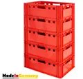 Produktbild: Kingpower Allzweckkiste 5x Fleischkiste Stapelkiste E2 Fleischerkiste Eurobox Metzgerkiste Rot