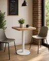 Produktbild: Bistrotisch 50x50cm Holzoptik Weiß MDF Metall Küchentisch Café Tisch modern