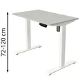 Produktbild: Kerkmann Schreibtisch Move 1, lichtgrau / weiß, elektrisch höhenverstellbar, 100 x 74-123 x 60cm