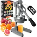 Produktbild: Zulay Kitchen Saftpresse Manuell aus Gusseisen, Saftpresse Orangenpresse Manuell für Zitrusfrüchte, Robuste Obstpresse aus Edelstahl, Cast Iron Juicer, Manual Entsafter für Orangen/Zitronen - Grau