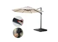 Produktbild: Gastronomie-Ampelschirm MCW-A96, Sonnenschirm, rund Ø 3,5m Polyester Alu/Stahl 26kg ~ creme mit Ständer