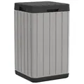 Produktbild: vidaXL Outdoor Mülltonne, Mülleimer mit Deckel, Müllbehälter Wetterfest UV-beständig, Abfallbehälter Abfalltonne für Park Garten, Grau 38x38x65cm PP