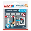 Produktbild: tesa Powerstrips CLICK - Klett-Klebepads zum An- und Abklicken von Bilderrahmen und Wanddekorationen ohne Bohren - selbstklebende Klettband-Strips mit ON und OFF Click-System - Small - 4 x 2 Stück