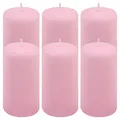 Produktbild: Stumpenkerze Höhe 11,5 cm Ø 6 cm lange Brenndauer Rund-Kerze Säulenkerzen Kerzen-Deko Tafelkerzen Weihnachts-Kerzen Hochzeit (pink, 6)