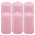 Produktbild: 6er Set Stumpenkerze pink Höhe 11,5 cm Ø 6 cm lange Brenndauer Rund-Kerze Xmas