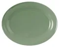 Produktbild: Seltmann Beat Color Glaze Servierplatte oval, 35 x 28 cm, Platte/Servierteller mit Rillenrelief, Salbeigrün