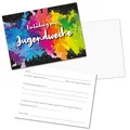 Produktbild: 15 Einladungskarten zur Jugendweihe mit bunten Farbflecken - DIN A6 I dv_1185