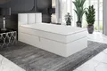 Produktbild: Boxspringbett, Jugendbett NASI 80x200 (Links) mit Bettkästen, Bonell-Matratze und Topper. Farbe: Weiß.