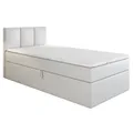 Produktbild: A&J MöbelLand GmbH Boxspringbett Einzelbett NASI mit Bettkasten, Topper und gepolstertem Kopfteil. (Boxspringbett mit Bettkasten und gepolstertem Kopfteil. Inclusive Topper !, TOP ANGEBOT), Länge 208 cm Höhe 106 cm