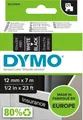 Produktbild: DYMO® Schriftbandkassette D1 45021, 12 mm breit, schwarz/weiß 164109