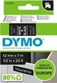 Produktbild: Dymo D1 Band 12mm x 7m weiß auf schwarz 45021