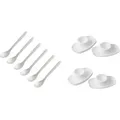 Produktbild: FACKELMANN | 12-tlg. Frühstücks-Set | Eierlöffel Weiß mit Eierbecher Weiß | hochwertiger Kunststoff | ideal für den Frühstückstisch