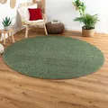 Produktbild: Steffensmeier Kurzflor Teppich Cambridge, Wohnzimmer, Schlafzimmer, in Grün, Größe: Rund Ø 100 cm