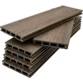 Produktbild: Floordirekt WPC Terrassendielen Crown 220 cm Beidseitig Nutzbar Komplettset 2 m² Braun
