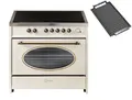 Produktbild: GURARI Elektro-Standherd Retro Glaskeramik Herd 90 cm Creme Range Cooker XXL Backofen 121 L GCH E 912 Cr r+Grillplatte, mit 1-fach-Teleskopauszug