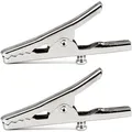 Produktbild: 2x Krokodil Klemme mit Bananen Buchse Mess Labor Prüf Kroko Schraube Kabel Clip