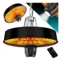 Produktbild: KESSER Deckenheizstrahler Heizpilz Infrarot-Heizstrahler 2500W Terrassenstrahler mit Fernbedienung Quarzstrahler LED Licht Decke Infrarotstrahler mit Kette + Karabinerhaken Carbon-Heizelement