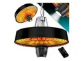 Produktbild: KESSER® Deckenheizstrahler Heizpilz Infrarot-Heizstrahler 2500W Terrassenstrahler mit Fernbedienung Quarzstrahler LED Licht Decke Infrarotstrahler mit Kette + Karabinerhaken Carbon-Heizelement