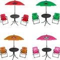 Produktbild: 4tlg Kinder Campingmöbel Set 2 x Campingstuhl + Tisch + Sonnenschirm