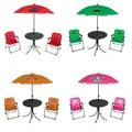 Produktbild: Mojawo 4tlg Kinder Campingmöbel Set Outdoor 2 x Campingstuhl Klappstuhl + Tisch + Sonnenschirm Rot, Farben:Pink