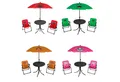 Produktbild: Mojawo Essgruppe 4tlg Kinder Campingmöbel Set 2 x Campingstuhl + Tisch + Sonnenschirm