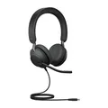 Produktbild: Jabra Evolve2 40 SE - Kabelgebundenes Stereo-Headset mit Geräuschunterdrückung und 3-Mikrofon-Technologie - USB-C-Kabel - für MS Teams zertifiziert, auch mit anderen Plattformen kompatibel - Schwarz