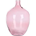 Produktbild: Blumenvase Rosa / Transparent 39 cm aus Glas mit glänzender Oberfläche Wohnartikel Wohnung Zubehör Dekogefäß Rund Moderner Glamouröser Stil