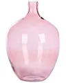Produktbild: Runde Blumenvase aus gefärbtem Glas handgefertigt rosa 39 cm Roti