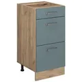 Produktbild: Vicco Küchenunterschrank, Blaugrau, Honigeiche, Holzwerkstoff, 3 Fächer, Rechteckig, 40x81.6x46 cm, Küchen, Küchenmöbel, Küchenschränke, Küchenunterschränke