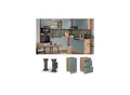 Produktbild: Vicco Schubladenunterschrank Küchenschrank R-Line Solid Eiche Blau Grau 40 cm modern