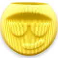 Produktbild: Vase Cool Face - Gelb, lustige Vase mit Gesicht, rund, Blumentopf, Übertopf, Smiley, Kopf, lustig