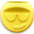 Produktbild: Vase Cool Face - Gelb, lustige Vase mit Gesicht, rund, Blumentopf, Übertopf