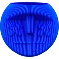 Produktbild: Vase Boring Face - Blau, lustige Vase mit Gesicht, rund, Blumentopf, Übertopf
