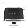 Produktbild: Toaster SMEG Schwarz Matt - 2 Scheiben - Auslauf Eu - Code TSF01BLME -