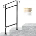Produktbild: VEVOR Treppengeländer 50x13,5x108 cm Handlauf Geländer Höhe(bis zu 18,5 cm) & Winkel(0-30,8°) einstellbar Eingangsgeländer Eisenhandlauf Ideal f