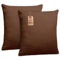 Produktbild: NatureMark 2er Set Jersey Kissenbezüge – Elastisch, weich, atmungsaktiv und hautfreundlich – Waschbare Kissenhülle - 40x40 – Schoko Braun