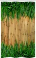 Produktbild: Abakuhaus Duschvorhang Badezimmer Deko Set aus Stoff mit Haken Breite 120 cm, Höhe 180 cm, Grün und Brown Bambus