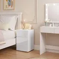 Produktbild: EUGAD 2 × Nachttisch weiß mit Schubladen in Hochglanz, Ablagetisch 40x35x62cm - Weiß
