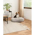 Produktbild: lionto Tierkissen Rundes Haustierbett in Donutform, Plüsch, hellgrau, mit Anti-Rutsch-Noppen, 80 cm Durchmesser grau 80 cm
