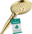 Produktbild: hansgrohe wassersparender Duschkopf Raindance Select S 120 (Regendusche, 3 Strahlarten), Polished Gold Optik