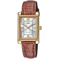 Produktbild: Quarzuhr, braun (cognac, goldfarben), CASIO TIMELESS COLLECTION, Armbanduhren, Damen, Quarzuhr, Armbanduhr, Damenuhr, analog, Lederarmband
