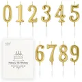 Produktbild: BEAN LIEVE 10 Stück Ziffern-Geburtstagskerzen – Kuchen-Zahlenkerzen, Zahlen 0–9, glitzernde Kuchendekoration für Geburtstag, Hochzeitstag und Partyfeier (Champagnergold)