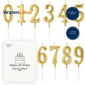 Produktbild: Ziffern-Geburtstagskerzen 0-9 Glitzernd Champagnergold 10 Stück Kuchendekoration
