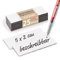 Produktbild: 25 beschreibbare Magnet-Etiketten Magstick® I 5 x 2 cm weiß I magnetische Beschriftungsfolie beschreibbar Magnet-Streifen zum Beschriften I mag075