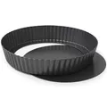 Produktbild: MGE - Extra Hohe Quicheform 28 cm - Tarteform mit Hebeboden aus Karbonstahl - Backform Rund - Tarteform - Quiche Formen mit Hebeboden Antihaftbeschichtung - Obstbodenform - Kuchenform - 28 cm
