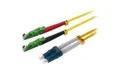 Produktbild: Helos LWL Patch Cable E2000® APC (LSH)/LC Duplex 9/125μm OS2 Yellow 0.5 m